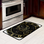 Gold And Black Aquarius Sign Print Kitchen Mat