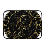 Gold And Black Aquarius Sign Print Laptop Sleeve