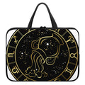 Gold And Black Aquarius Sign Print Laptop Sleeve With Handle