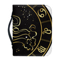 Gold And Black Aquarius Sign Print Leather Bible Cover