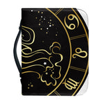 Gold And Black Aquarius Sign Print Leather Bible Cover
