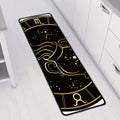 Gold And Black Aquarius Sign Print Long Kitchen Mat