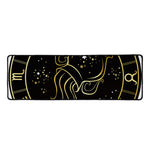Gold And Black Aquarius Sign Print Long Kitchen Mat