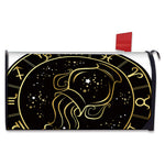 Gold And Black Aquarius Sign Print Mailbox Cover