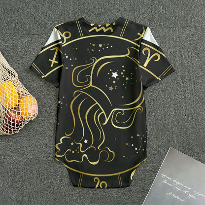 Gold And Black Aquarius Sign Print Men's Bodysuit