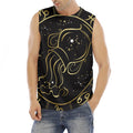 Gold And Black Aquarius Sign Print Men's Fitness Tank Top