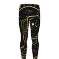 Gold And Black Aquarius Sign Print Men's Leggings