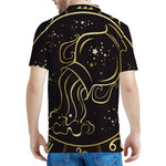 Gold And Black Aquarius Sign Print Men's Polo Shirt