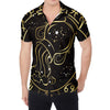 Gold And Black Aquarius Sign Print Men's Shirt