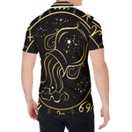 Gold And Black Aquarius Sign Print Men's Shirt