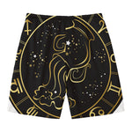 Gold And Black Aquarius Sign Print Men's Swim Trunks