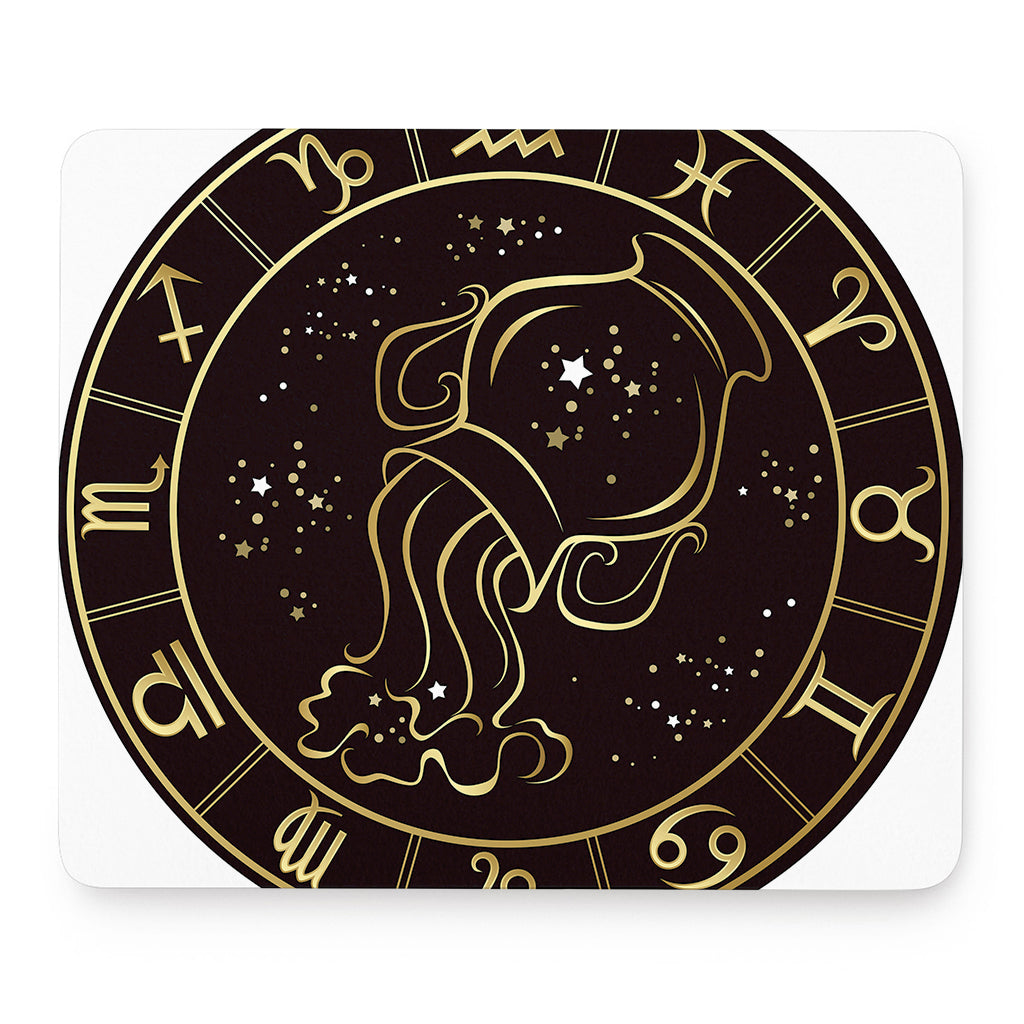 Gold And Black Aquarius Sign Print Mouse Pad