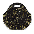 Gold And Black Aquarius Sign Print Neoprene Lunch Bag