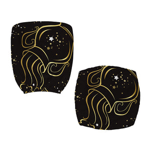 Gold And Black Aquarius Sign Print Office Chair Cover