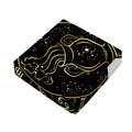Gold And Black Aquarius Sign Print Outdoor Seat Cushion Cover