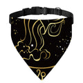 Gold And Black Aquarius Sign Print Over The Collar Dog Bandana