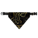 Gold And Black Aquarius Sign Print Over The Collar Dog Bandana