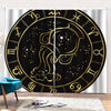 Gold And Black Aquarius Sign Print Pencil Pleat Curtains