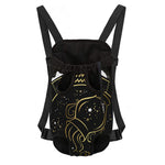 Gold And Black Aquarius Sign Print Pet Carrier Backpack
