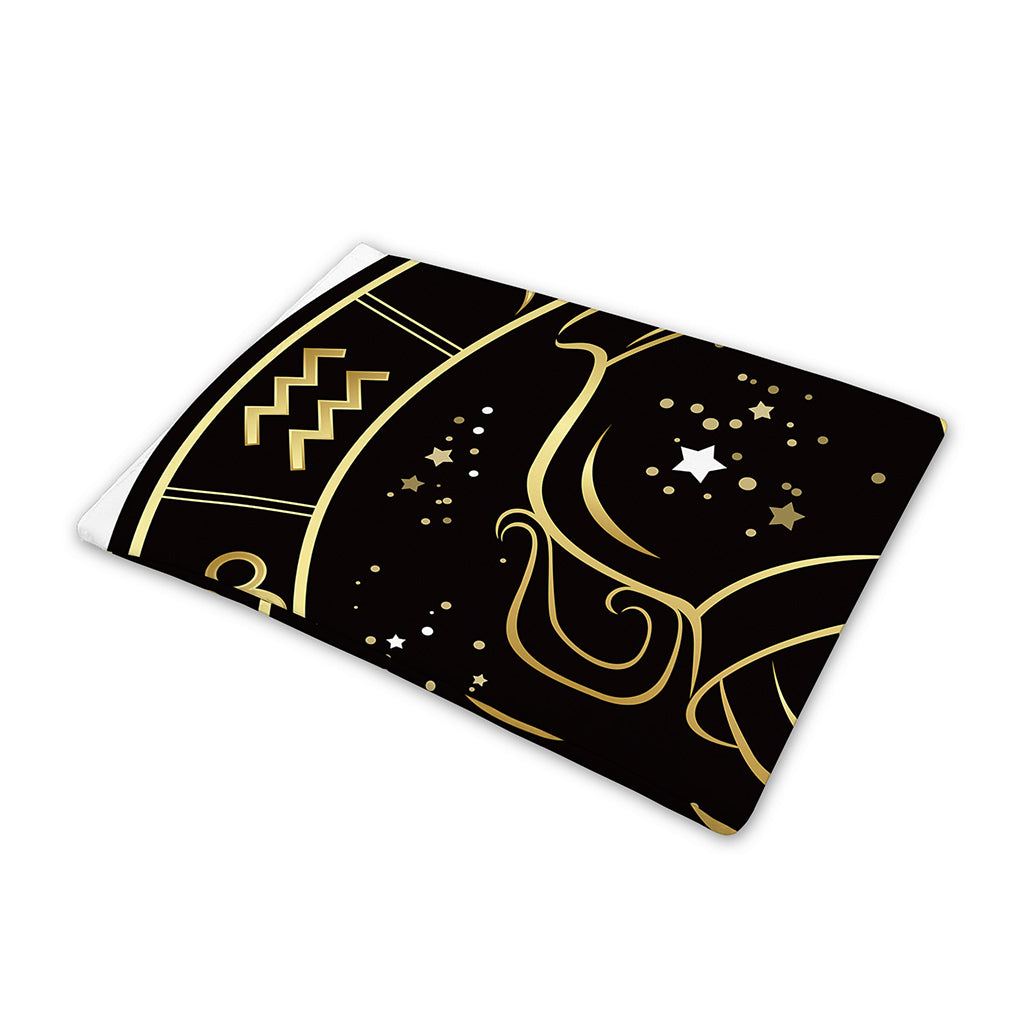 Gold And Black Aquarius Sign Print Pet Cooling Mat Cover
