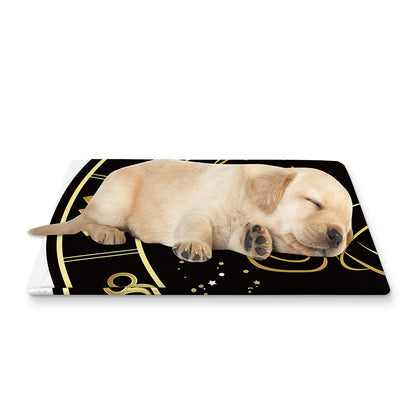 Gold And Black Aquarius Sign Print Pet Cooling Mat Cover