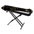 Gold And Black Aquarius Sign Print Piano Keyboard Cover