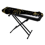 Gold And Black Aquarius Sign Print Piano Keyboard Cover