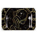 Gold And Black Aquarius Sign Print Placemat