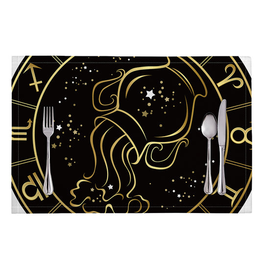Gold And Black Aquarius Sign Print Placemat
