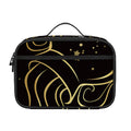 Gold And Black Aquarius Sign Print Portable Lunch Bag