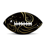 Gold And Black Aquarius Sign Print Rugby Ball