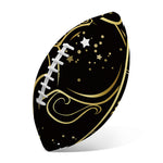 Gold And Black Aquarius Sign Print Rugby Ball