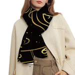 Gold And Black Aquarius Sign Print Scarf