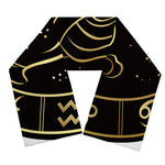 Gold And Black Aquarius Sign Print Scarf