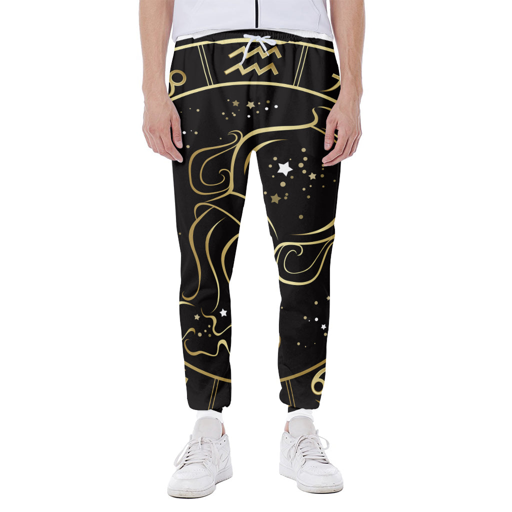 Gold And Black Aquarius Sign Print Scuba Joggers