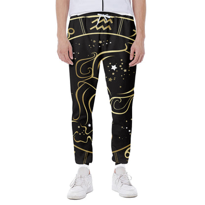 Gold And Black Aquarius Sign Print Scuba Joggers