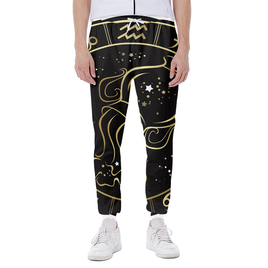 Gold And Black Aquarius Sign Print Scuba Joggers