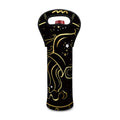 Gold And Black Aquarius Sign Print Single Neoprene Wine Tote