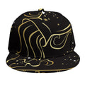 Gold And Black Aquarius Sign Print Snapback Cap
