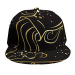 Gold And Black Aquarius Sign Print Snapback Cap