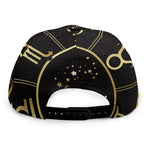 Gold And Black Aquarius Sign Print Snapback Cap