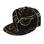 Gold And Black Aquarius Sign Print Snapback Cap