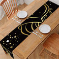 Gold And Black Aquarius Sign Print Table Runner