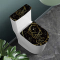 Gold And Black Aquarius Sign Print Toilet Lid And Tank Cover Set