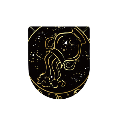 Gold And Black Aquarius Sign Print Toilet Lid Cover