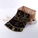 Gold And Black Aquarius Sign Print Towel