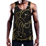 Gold And Black Aquarius Sign Print Training Tank Top