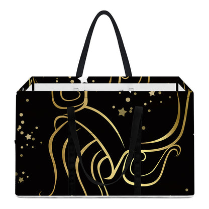 Gold And Black Aquarius Sign Print Utility Tote Bag