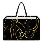 Gold And Black Aquarius Sign Print Utility Tote Bag