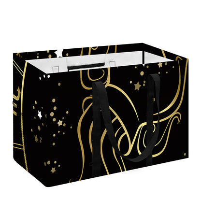 Gold And Black Aquarius Sign Print Utility Tote Bag